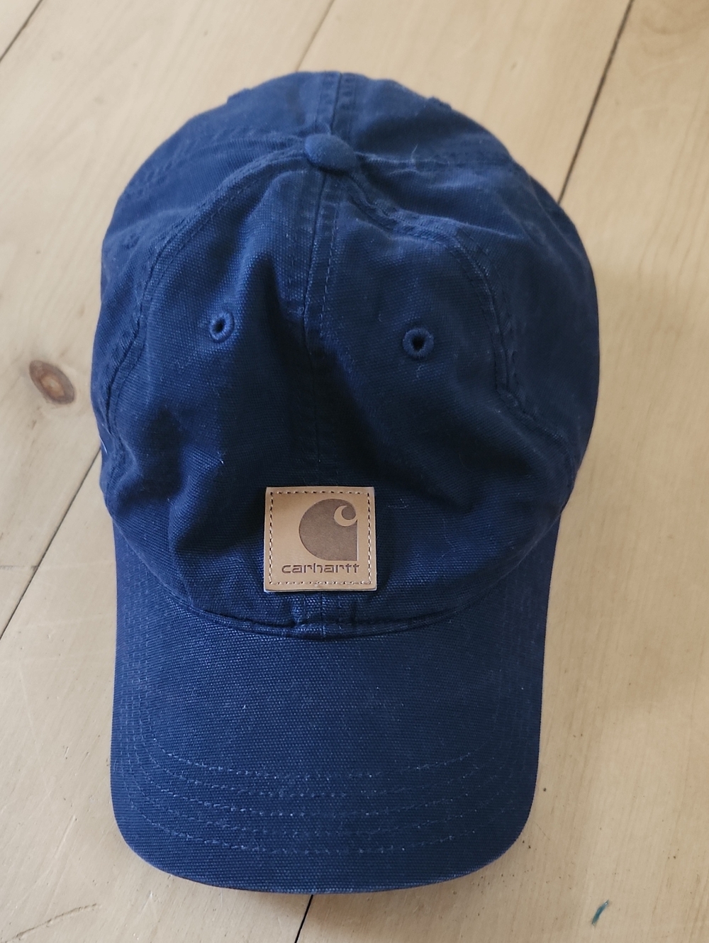 Carhartt Navy Cotton Twill Cap with Leather Logo Patch